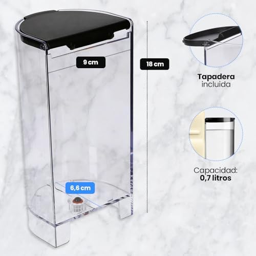Miniatura 4 de Anakel Home Repuesto Depósito Agua Cafetera Ms-624403 Compatible Con Cafetera Nespresso Inissia Tanque De Agua, Plástico Resistente, Incluye Tapadera, 0.7l