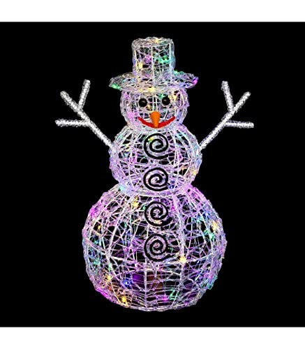 Preisvergleich Produktbild FEERIE LIGHTS Leuchtender Schneemann, 96 LED Weiss