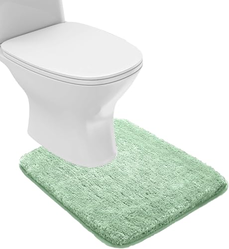 ZPOW トイレマット 洗える 速乾 トイレまつと 吸水 おしゃれ 滑り止め トイレ カーペット toilet mat ふわふわ ずれない 洗濯 55cm*60cm グリーン