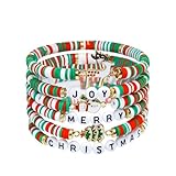 Weihnachtsarmband, Armband Weihnachten, Schmuck Weihnachten, 6er Set Festliche Armbänder Für Frauen Und Teens, Schmuck Für Weihnachten, Ideal Als Geschenk Oder Für Feiern, Christmas Bracelets