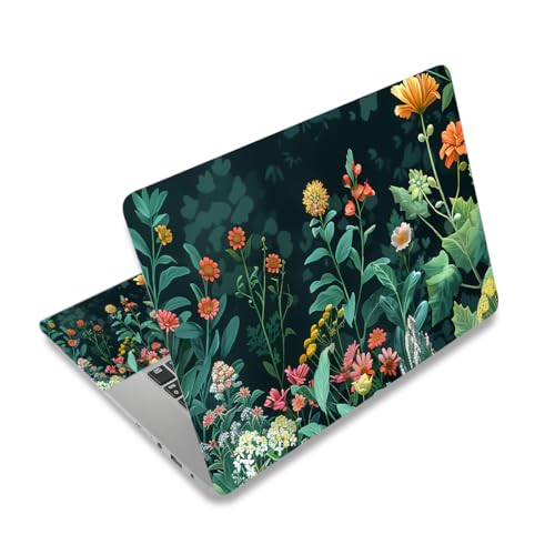 Image of Laptop Skin Sticker Decal,13.3 inch 14 inch 15 inch 15.4 inch 15.6 inch Laptop Vinyl Skin Sticker Cover, Art Decal Protector with Free 2 Wrist Pads, Green Daisy Leaves