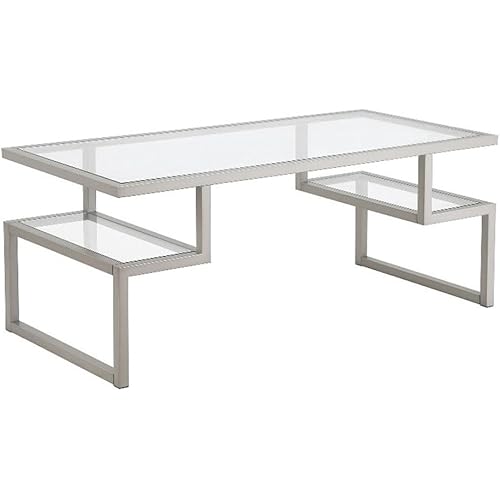 Zander 45'' Wide Rectangular Coffee Table in Nickel