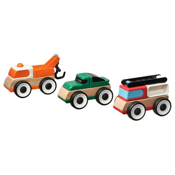LILLABO - Set di 3 camion dei pompieri con autocarro sportivo, multicolore