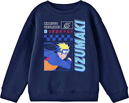 Bioworld Naruto Shippuden Naruto Uzumaki Art Boy's Navy Long Sleeve Shirt