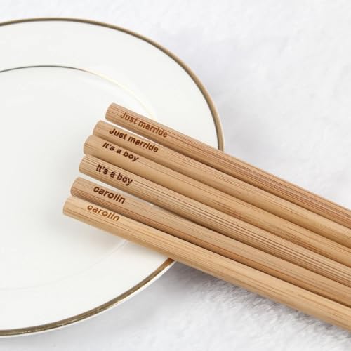 Palillos personalizados para boda con grabado láser de alta precisión en madera noble 5