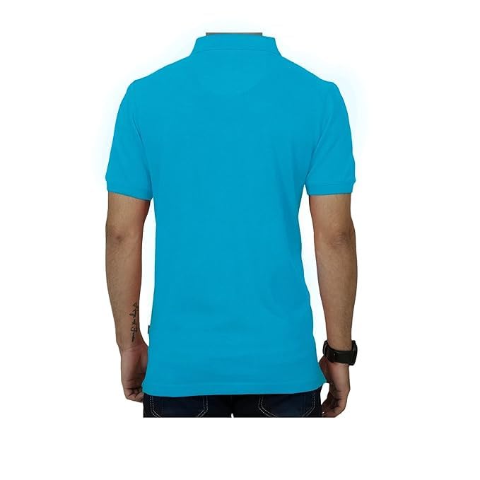 Image of COLDPLAY Men's Cotton Blend Solid Polo T-Shirt | Men's Half Sleeve Polo T-Shirt