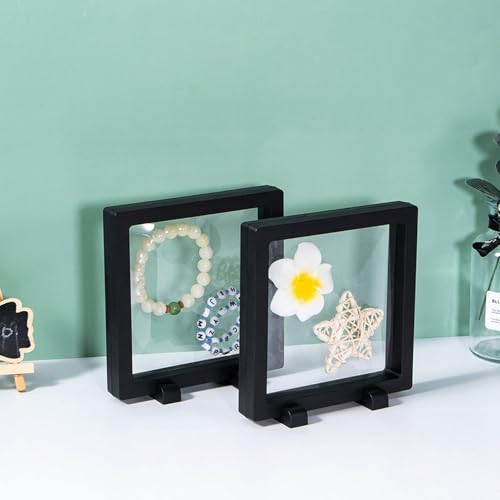 Boîtier Flottant 3D Noir x20 avec Base pour Pièces et Médaillons