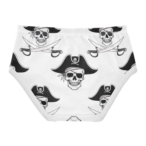 Cotton Girls Underwear Toddler Pirate Skulls White Swords Girl Panties Cute Durable Briefs Kids Undies 2t2