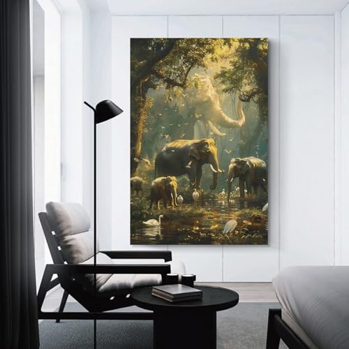 Tableau impression sur toile éléphant de jungle élégant - 3