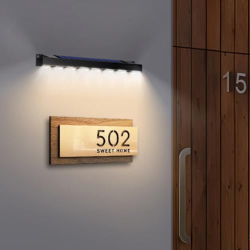Lámpara de pared solar LED IP54 negra aplique rectangular largo exterior e interior luz cálida x6 7