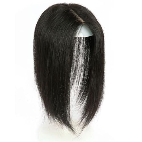 Postiche couronne de cheveux humains base soie 7,6 x 11,4 cm volumateur cheveux fins 3 clips