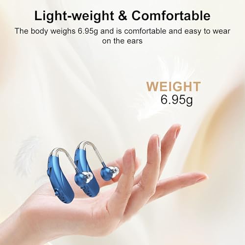 Image of FASTWELL F28-2 Unit for Both Ear Digital Advanced Rechargeable Hearing Aid for Adults with Hearing Loss | |Digital Noise Reduction | (Blue-Pair) | 1-Year Warranty
