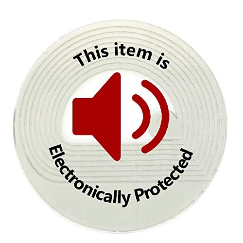ALL-TAG 3Omm Round RF Label 8.2MHz Compatible w/Checkpoint Systems, Red Warning Soft Tag 2K per roll