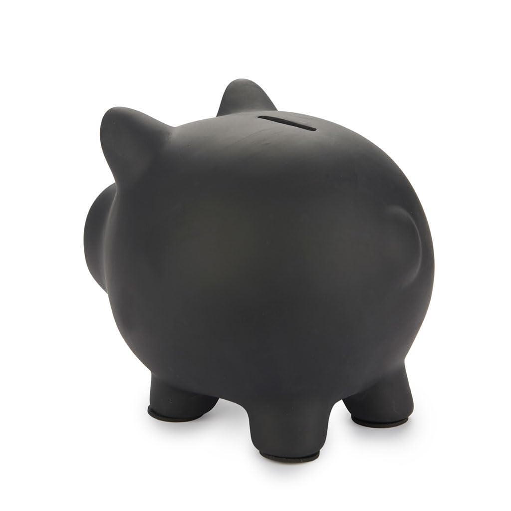 Balvi Salvadanaio Oink Bank Colore nero Personalizzabile e riutilizzabile Ceramica