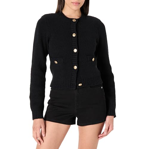 The Drop Women's Plus Size Janice Gold Button Fitted Sweater Cardigan