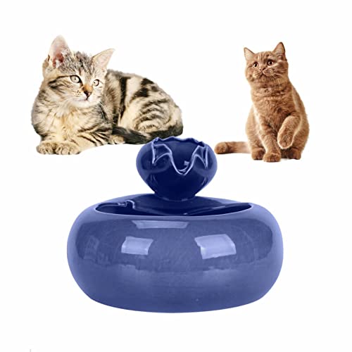 Trintion Pet Drinking Fountain 1.6L Mini Ceramic Cat Water Fountain Automatic Electric Pet Water Fountain Dishwasher Safe Pet Fountain Drinking Bowl Drinker Tank Drinker for Cats Dogs Multiple Pets