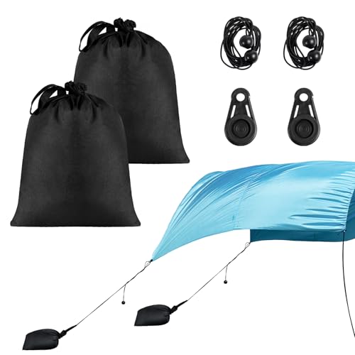 Strdfeve 2 Pack Beach Shade Accessories Compatible with Shibumi Beach Canopy Sandbag Weights with Clamps and Elastic Cords for Breezy and Low Wind Beach Setup Canopy Not Included