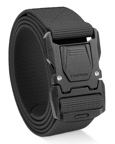 FAIRWIN Tactical Belt Men, 1.5' Stretch Nylon Web Military Hiking Rigger Work Belts with...