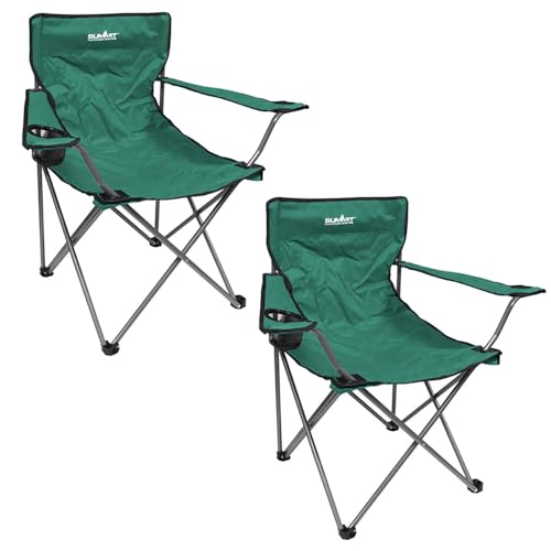 VFM e-Store – Folding Camping Chair With Carry Bag With Cup Holder Pack Away 51cm X 81cm Pack Of 2