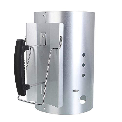 Denmay Démarreur de cheminée au Charbon de Bois avec poignée de sécurité pour Weber 7416, pour Le Camping et Les grillades, Colonne de Combustion Plus légère au Charbon de Bois, 30 cm H, 19 CM DIA