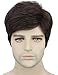 Kalyss Short Brown Synthetic Hair Wigs for Men Subtle Wavy Side Parting Natural Looking Men’s Wig (#4)