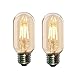 Produktbild HUAMu Vintage T45 4W LED Edison Filament Glühbirne Lampen E27 Fadenlampe Glühfaden Leuchtmitte, 4er COB LED Faden und Retro Glas Lampenschirm, Warmweiß 2700K, 2er Pack