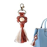 boho factory Utilisations polyvalentes : ce porte-clés au crochet est plus qu'un joli pendentif de portefeuille. Il peut également servir de porte-clés pratique, de décoration de sac à main chic ou d'accessoire ludique pour étui de téléphone portable. Il apporte de la gaieté et de la couleur à vos objets du quotidien.