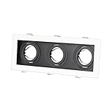  Aro triple GU10 aluminio blanco/negro