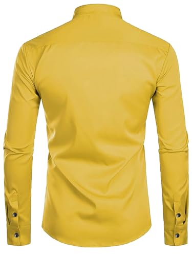 Image of Men's Slim Fit Beige Color Cotton Blend Casual Shirt