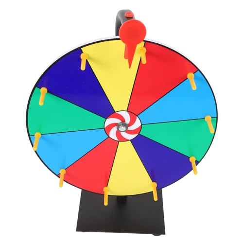 OKUMEYR Desktop Spinning Prize Wheel for Parties DIY Game Prop with Base Rotating Wheel for Versatile Carnival Game Supplies for Home Events