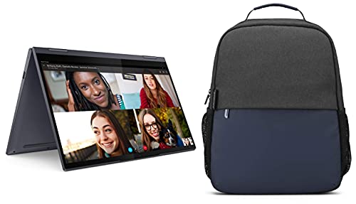 Image of Lenovo Yoga 7 11thGen Intel i7 14 inch FHD IPS 2-in-1 Touchscreen Laptop(16GB /512GB SSD /Win10 /MSO19 /Digital Pen /Slate Grey /Aluminium Surface /1.43Kg) 82BH00E0IN + 15.6 inch Slim Backpack