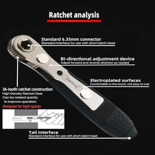 Image of 33 in 1 Right angle screwdriver 18mm /0.7″ Shortest magnetic screwdriver bit (S2 alloy steel) 90 Degree Offset mini ratchet screwdriver set Dedicated to small spaces Home&Outdoor Portable Tools
