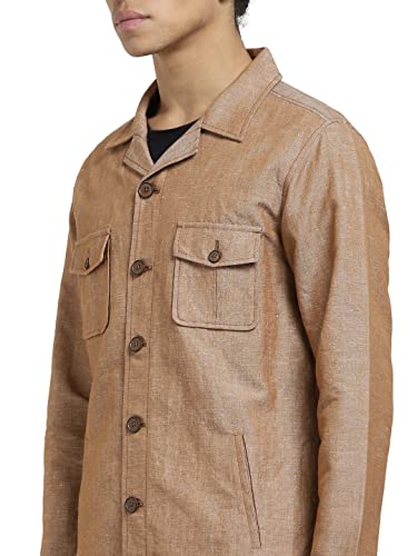 Image of JACK & JONES Men's Standard Length Solid Slim Fit Notch Lapel Collar Jacket