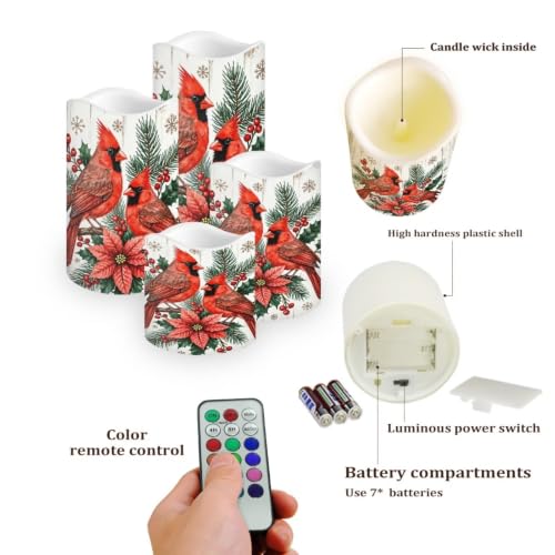 Image of Fall Pumpkin LED Flameless Candles with Remote Control, 4 Pack | Thanksgiving Day Flameless Candle Set with Timer, Sunflower Battery Operated Fake Candles for Home Decor, host gift