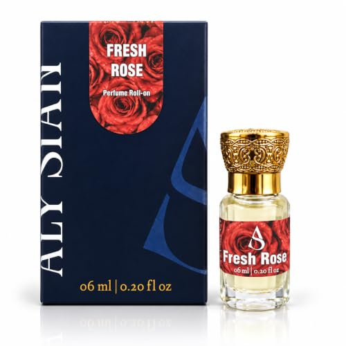 Image of ALY'SIAN Fresh Rose Signature Attar Perfume Oil 6 ML for Men and Women Jasmine Sambac Rose Mandarin Fragrance Long Lasting Alcohol Free Roll On Travel Size Gulab Attar