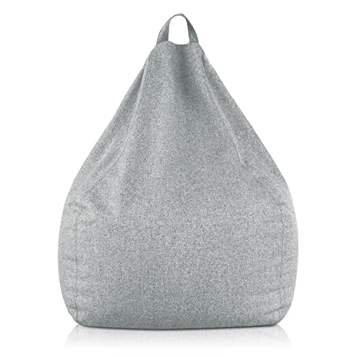 DESHOME - Puff tipo saco con relleno desenfundable para interior y exterior: puff puff puff puf de tejido impermeable artesanal Made in Italy - Light puf (Media: 85 x 85 x 90 cm, gris polvo)