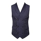 importé Homme Veste De Costume Slim Fit Gilet Formel À Double Boutonnage Cérémonie Navy XL