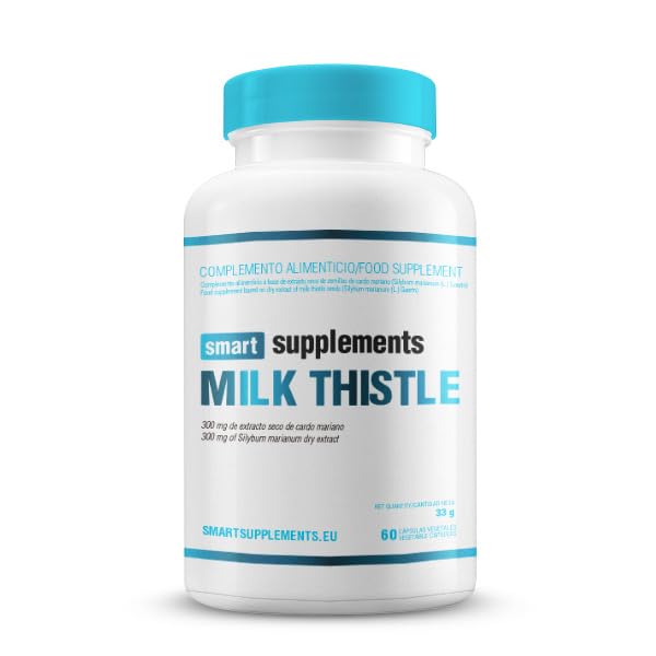 SMART SUPPLEMENTS - Extrato de Natural de Cardo Mariano - Milk Thistle - 60 Cápsulas Vegetales - Silimarina para Hígado - Apoyo a la Función Hepática y Digestiva - Detox Natural - Bienestar General