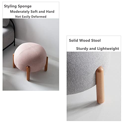 Tabourets ottomans ronds pour changer de chaussures dans l'entrée