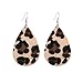 Holibanna 1 Paire de Boucles D'oreilles Léopard en Cuir Artificiel en Forme de Larme Oreille Goutte Balancent Rétro Boucles D'oreilles Vintage Cadeau de Saint Valentin pour Les Femmes Dame (Léopard)