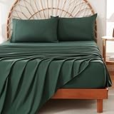 CIMVI Twin Sheet Set 3 Pieces Soft Breathable Microfiber Bed Sheets 15' Deep Pocket Fitted Sheet Emerald Green Bedding for Kids Adults Sheets with Pillowcase
