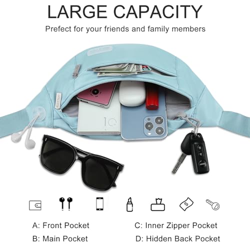 Image of MAXTOP Large Crossbody Fanny Pack with 4-Zipper Pockets,Gifts for Enjoy Sports Festival Workout Traveling Running Casual Hands-Free Wallets Waist Pack Phone Bag Fits All Phones