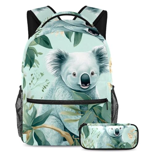 Cartable koala vert de grande capacité parfait pour les cours les voyages et la randonnée