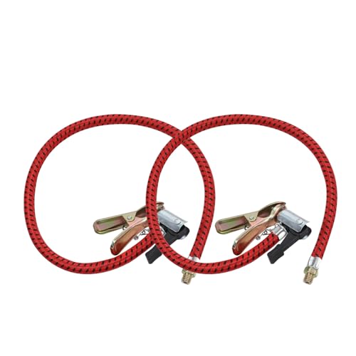 KESYOO 2個 自転車空気入れホース 延長チューブ 柔軟クリップ付き ヤポンプ互換 エアーバルブ密閉 強力シール ロードマウンテンバイク用