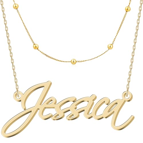 Image of Custom Name Necklace - 925 Sterling Silver & 316 Stainless Steel, 14 Fonts & Multi-Language Options, 4 Colors, 5 Chain Styles, Personalized Gift with Premium Box