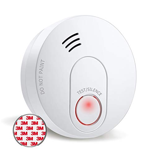 SITERLINK Smoke Detectors 10-Year Battery Operated, Photoelectric Sensor Smoke Alarm with Test-Silence Button, UL Listed Fire Alarms Smoke Detectors with LED Lights for Home, GS526A (1 Pack)