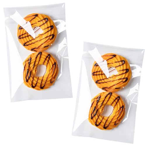 Aegero Clear Self Sealing Cellophane Bags 200 Pcs 4x6 Inches Cookie Bags Resealable Cellophane Bag for Gift Wrapping Packaging Cookies Candies Dessert Bakery Party Favors
