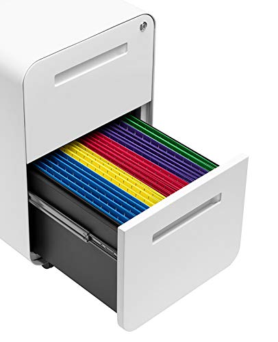 Laura Davidson Furniture Stockpile 2-Drawer Modern Mobile File Cabinet For Home Office Commercial-Grade One Size, White #TOP6