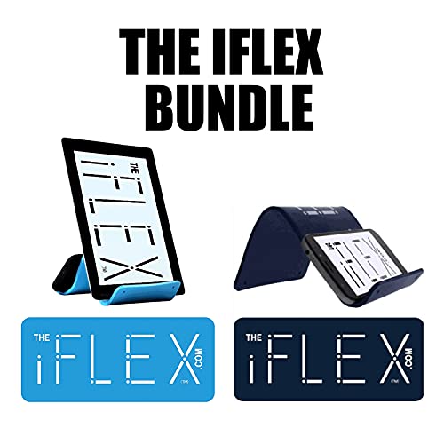 Iflex Cell Phone Stand And Tablet Stand Bundle For Air Travel, Work And Home – Flexible Phone Holder Is The Perfect Iphone Stand And Holds Any Mobile Device – Sky Blue / Classic Blue Bundle #TOP24