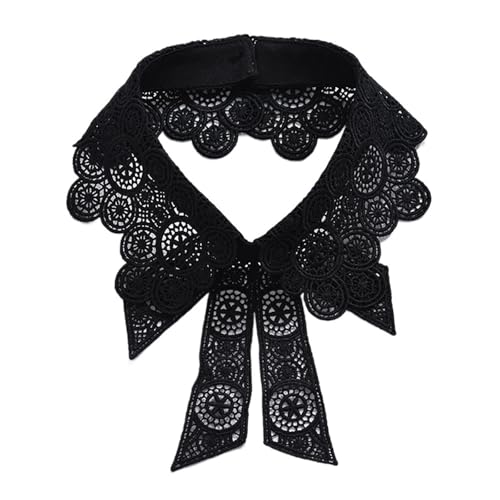 Faux col détachable dentelle florale demi-chemise femme amovible pour pull et gilet